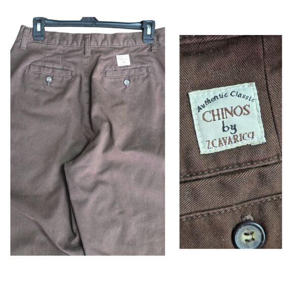 Chinos By Z Cavaricci Vintage Pants Womens 29 Brown Y2K Streetwear Retro USA - Picture 2 of 4